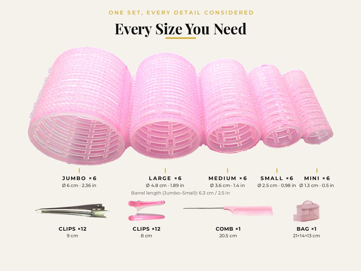 ZAVORA Hair Roller sizes and kit